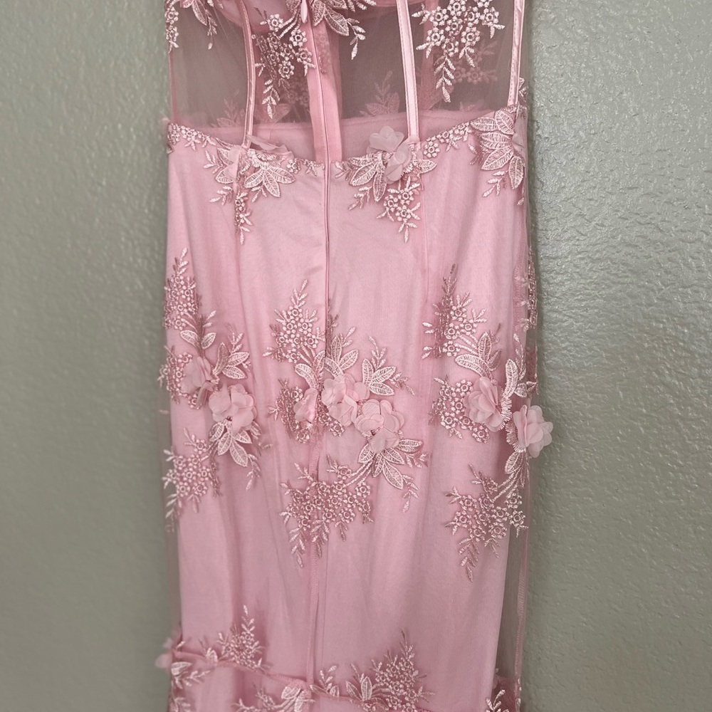 Radiant Expectations Pink Embroidered Floral Bustier Maxi Dress - Picture 7 of 10